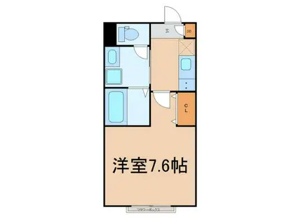 プリマフルール大和町(1K/1階)の間取り写真