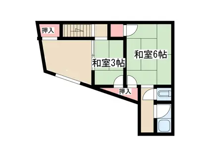 松清荘(2K/2階)の間取り写真