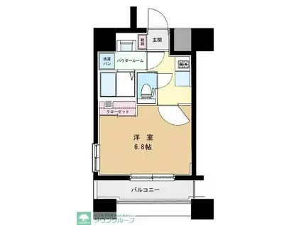 エクセレントシティ千葉中央(1K/12階)の間取り写真