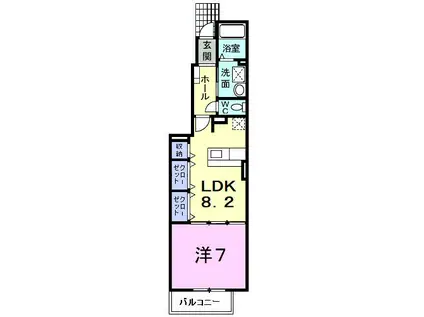 クラール(1LDK/1階)の間取り写真