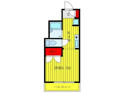 ベルトゥリーハイツ(ワンルーム/1階)の間取り写真