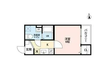 グレイスコート柳島(1K/1階)の間取り写真