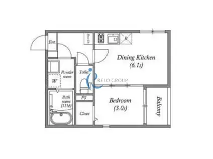 シノケンハーモニー 加美北II(1DK/3階)の間取り写真