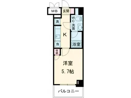 RISING PLACE堀切(1K/5階)の間取り写真