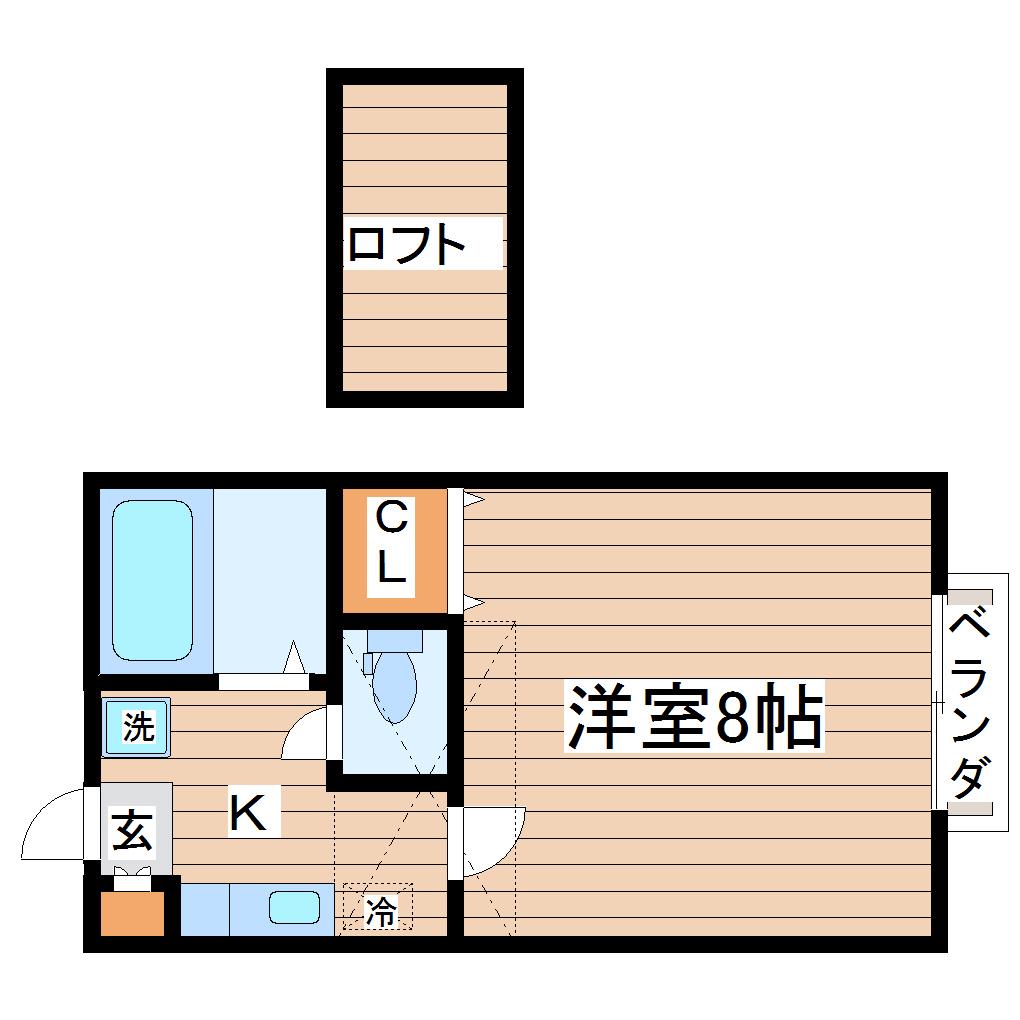 サンハイツV(1K/1階)の間取り写真