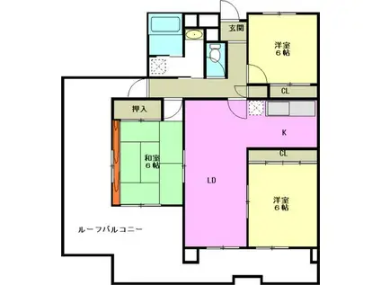 エスポワール尾崎(3LDK/7階)の間取り写真