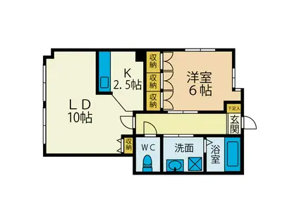 グラス・キャッスル(1LDK/2階)の間取り写真