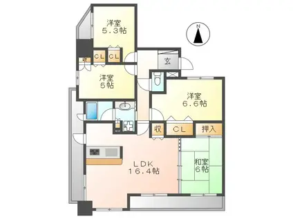 パークアクシス金山ウエスト(4LDK/8階)の間取り写真