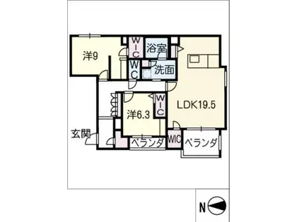 フォレスト覚王山通(2LDK/4階)の間取り写真