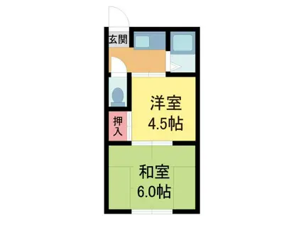 ハイムイチリヤマ(2K/3階)の間取り写真