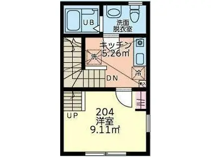 メゾンセレーヌ(1K/2階)の間取り写真