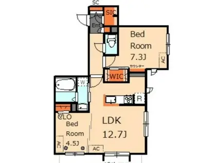 エルズ・カリーノ(2LDK/2階)の間取り写真