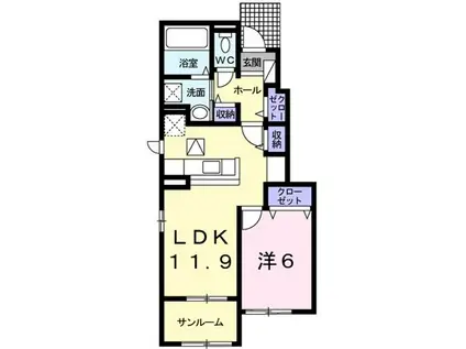 メゾン・ブラン(1LDK/1階)の間取り写真