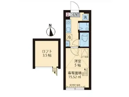 プチハウス2(1K/1階)の間取り写真