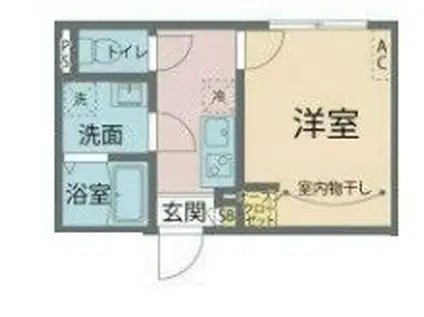 カインドネス武蔵浦和II(1K/3階)の間取り写真