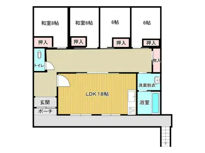 土田プラトンビル2階(4LDK/2階)の間取り写真