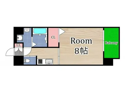 フォレストグレイス城東京橋I(1K/8階)の間取り写真