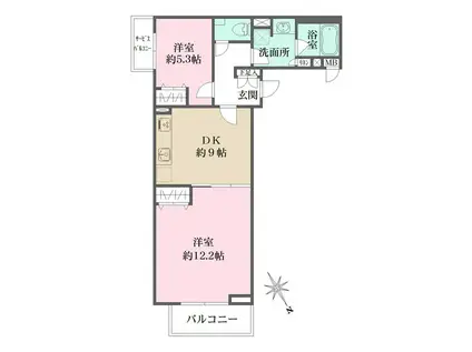 SILVERADO SHIBASAKICHO(2DK/3階)の間取り写真