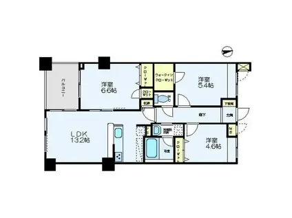 ソレイユ(3LDK/1階)の間取り写真