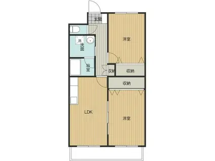 スペランサ斐川(2LDK/1階)の間取り写真