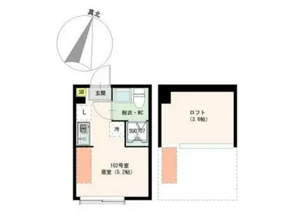 ソラリエ大泉学園(ワンルーム/1階)の間取り写真