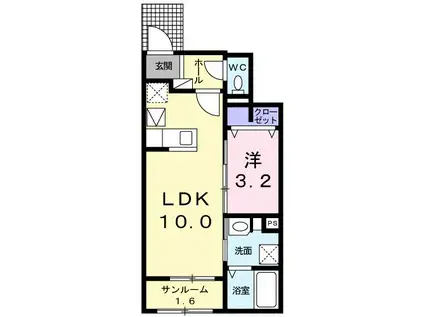 セレーノ(1LDK/1階)の間取り写真