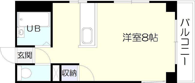 オークビラ上之園(ワンルーム/4階)の間取り写真