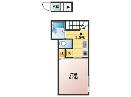 イトナム I(1K/2階)の間取り写真