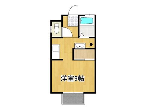 KM1198(ワンルーム/1階)の間取り写真
