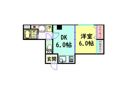 メルシアター(1DK/5階)の間取り写真