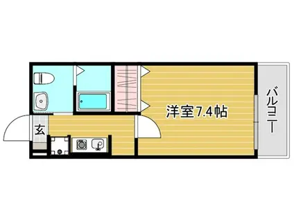 CASAMENTO西片江(1K/1階)の間取り写真