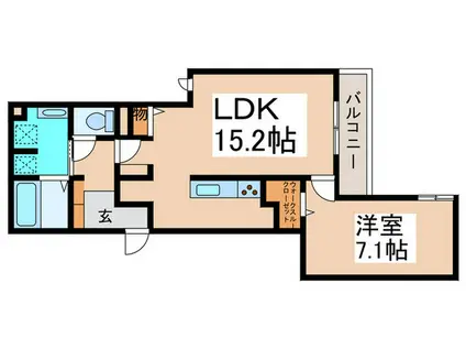 スペチアーレ平野西(1LDK/2階)の間取り写真