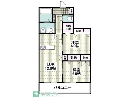 PATIO(2LDK/2階)の間取り写真