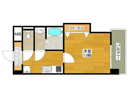 LUXE新大阪III(1K/6階)の間取り写真