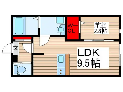 KEIAI RESIDENCE 清瀬III(1LDK/2階)の間取り写真