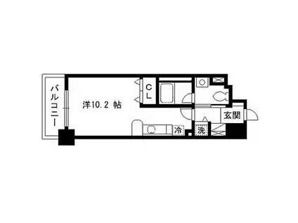 パルティーレEXE片平タワー(ワンルーム/6階)の間取り写真