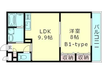 チャコーレ岡本(1LDK/1階)の間取り写真