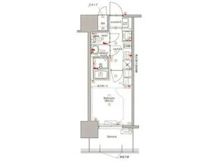 MAXIV新栄(1K/2階)の間取り写真