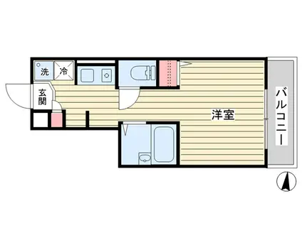 グリーンビューエバラ(ワンルーム/2階)の間取り写真