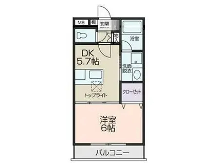 コンソラトゥール(1DK/1階)の間取り写真