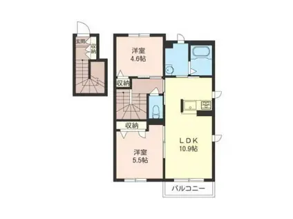 グレイスコート(2LDK/2階)の間取り写真