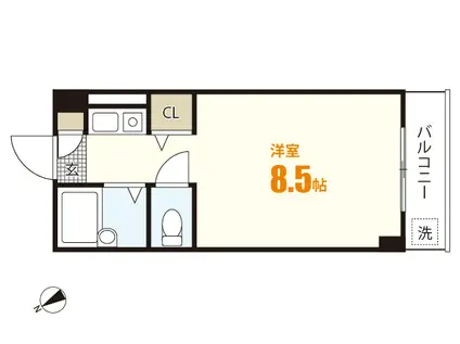 コンフォルトK(ワンルーム/3階)の間取り写真