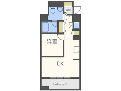 ゼニスレジデンス難波南(1LDK/9階)の間取り写真