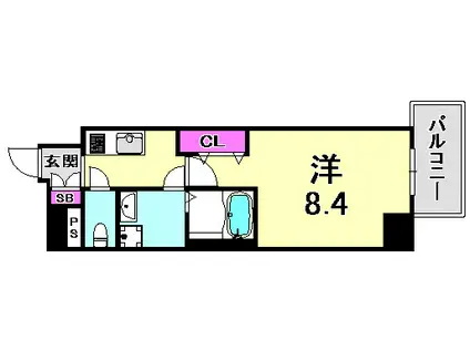 ファーストステージ神戸ハーバーランド(1K/7階)の間取り写真