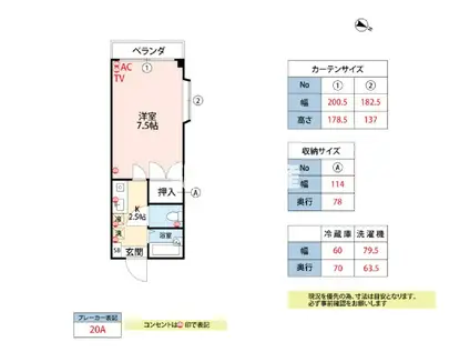 SERAI 五番館(1K/4階)の間取り写真