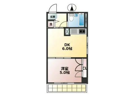 ヴィラカトレア(1DK/4階)の間取り写真