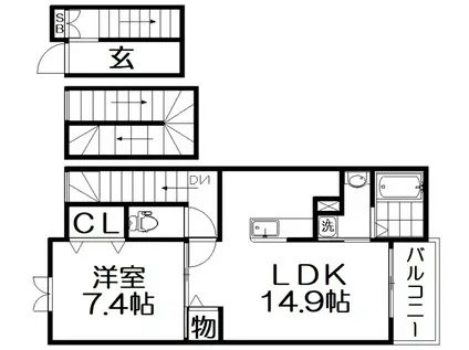 トレミカーサ 星の森(1LDK/3階)の間取り写真