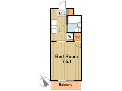 メルベイユ(1K/2階)の間取り写真