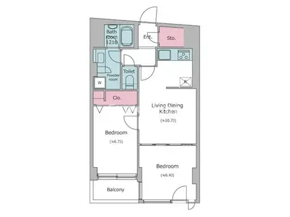 アーバンパーク代官山I・II(2LDK/3階)の間取り写真