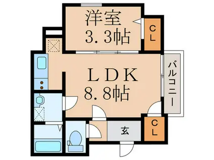 CALM戸畑(1LDK/3階)の間取り写真